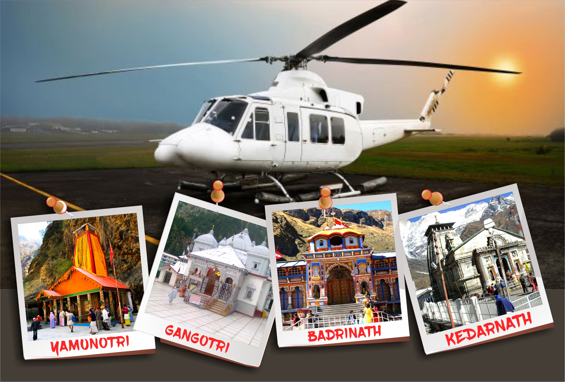 how to book helicopter to chaar dham from Delhi